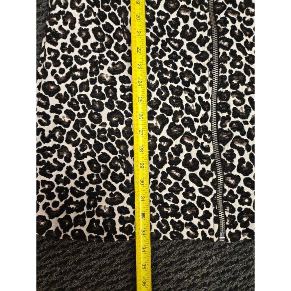 Cupcakes & Cashmere Womens Jacquard Leopard Print Long Jacket Blazer M Lined - Picture 6 of 8